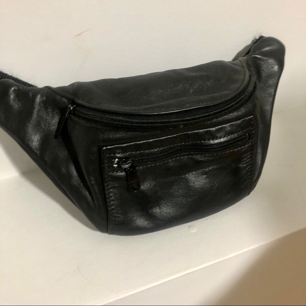 Vintage leather Fanny pack with pockets